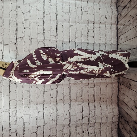 Young Fabulous & Broke Plum and Cream Faux Wrap Dress Size M NWT - Picture 6 of 14